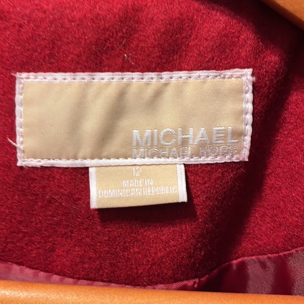 MICHAEL Michael Kors Red Wool Blend Pea Coat - Picture 3 of 5